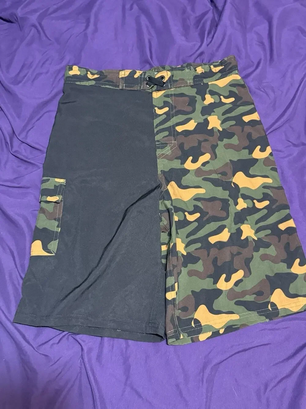 Wonder Nation Boys Camo Black Swim Shorts Size XL 14-16